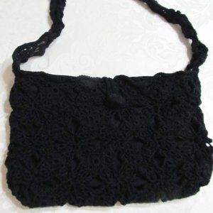 Black Crochet Purse Hand Made